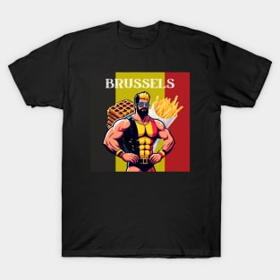 Brussels Wrestler Belgian Waffles Fries T-Shirt